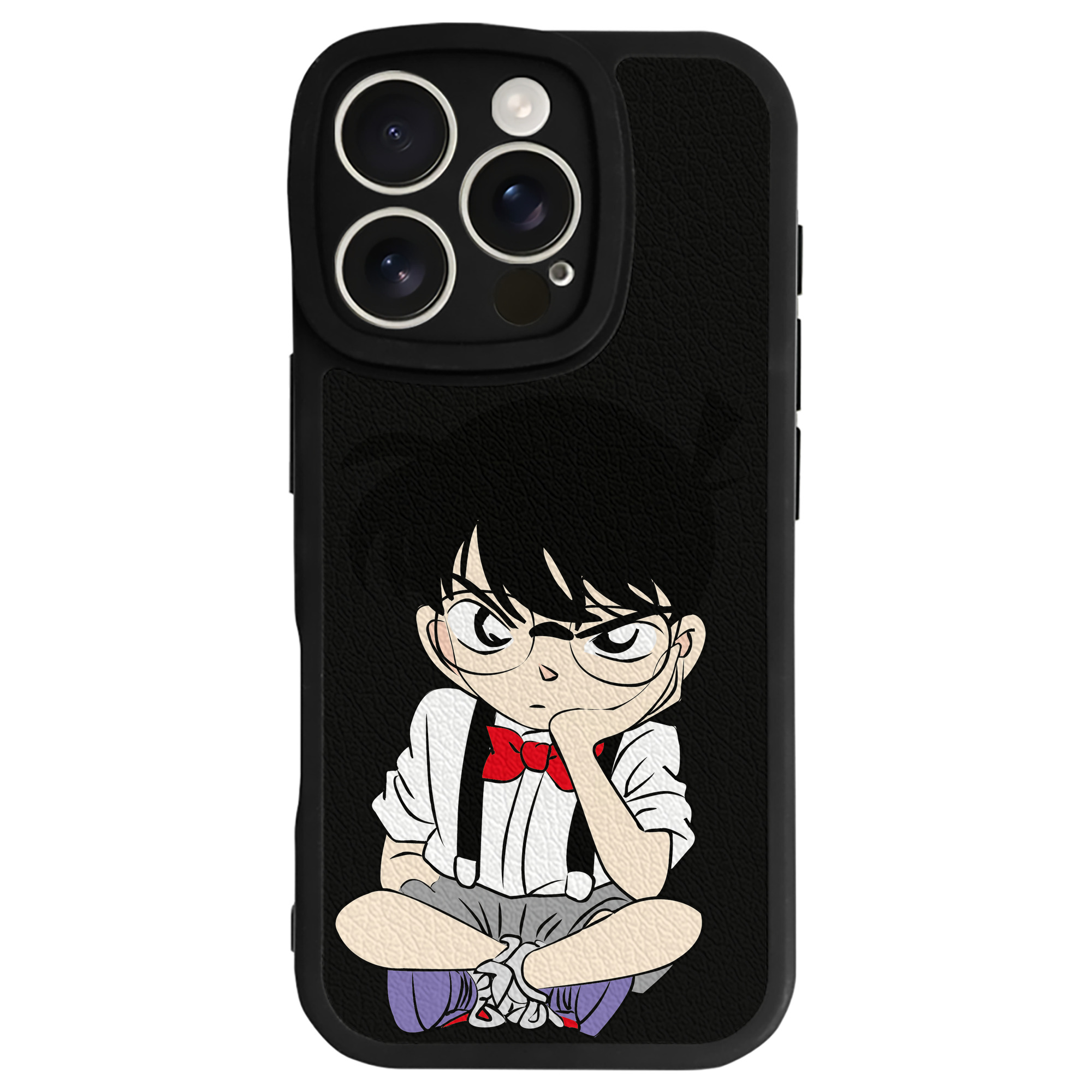（画像用） 名探偵コナン 江戸川 コナン Detective Conan Conan Edogawa 【iPhone 16シリーズ対応】シリコンスマホケース（レザー調） 材質：シリコン